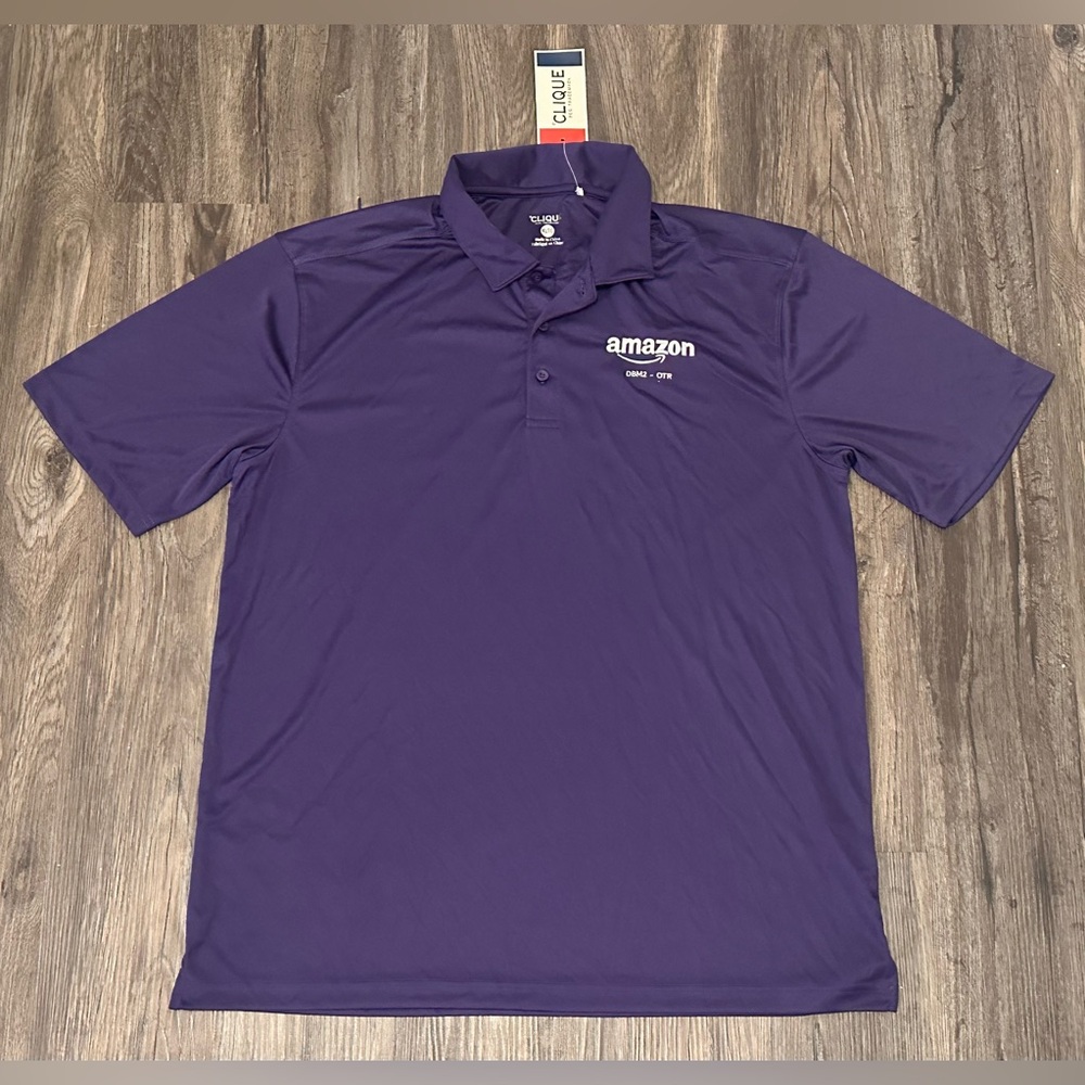 NEW Men’s Amazon Purple Performance Short Sleeve Polo Shirt- Size XL